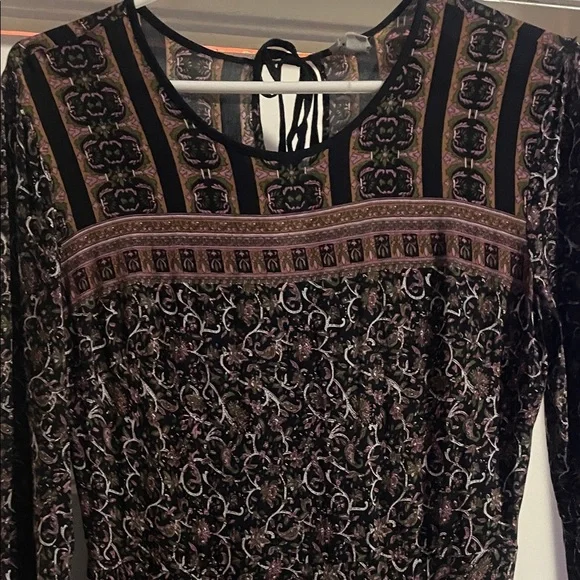 ecate Black and Brown Patterned Long Sleeve Dress - Picture 5 of 9